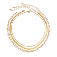 Multi-layer Snake Bone Chain Contrast Color Necklace