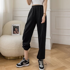 Wide-Leg High Waist Drawstring Trousers