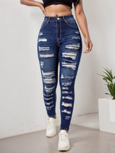 Women’s Ripped Cropped Skinny Jeans – High-Stretch Street Style Denim