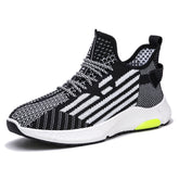 Men’s Fashion Flying Woven Breathable Running Shoes – Trendy Mesh Casual Sneakers