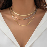 Multi-layer Snake Bone Chain Contrast Color Necklace