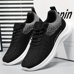 Women’s Lace-Up Breathable Sneakers – Lightweight Mesh Flat Casual Shoes