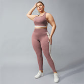 Running Yoga Racerback Type Nude Contrast Fitness Pants For Women