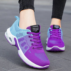 Women’s Flyknit Mesh Running Shoes – Plus Size Comfortable Casual Sneakers