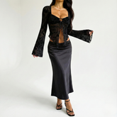 Long sleeved cardigan sexy hot girl top