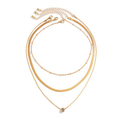 Multi-layer Snake Bone Chain Contrast Color Necklace
