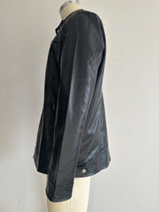 Men's Stand-up Collar Leather Jacket Business Casual Jacket