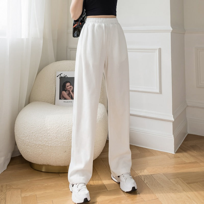 Wide-Leg High Waist Drawstring Trousers