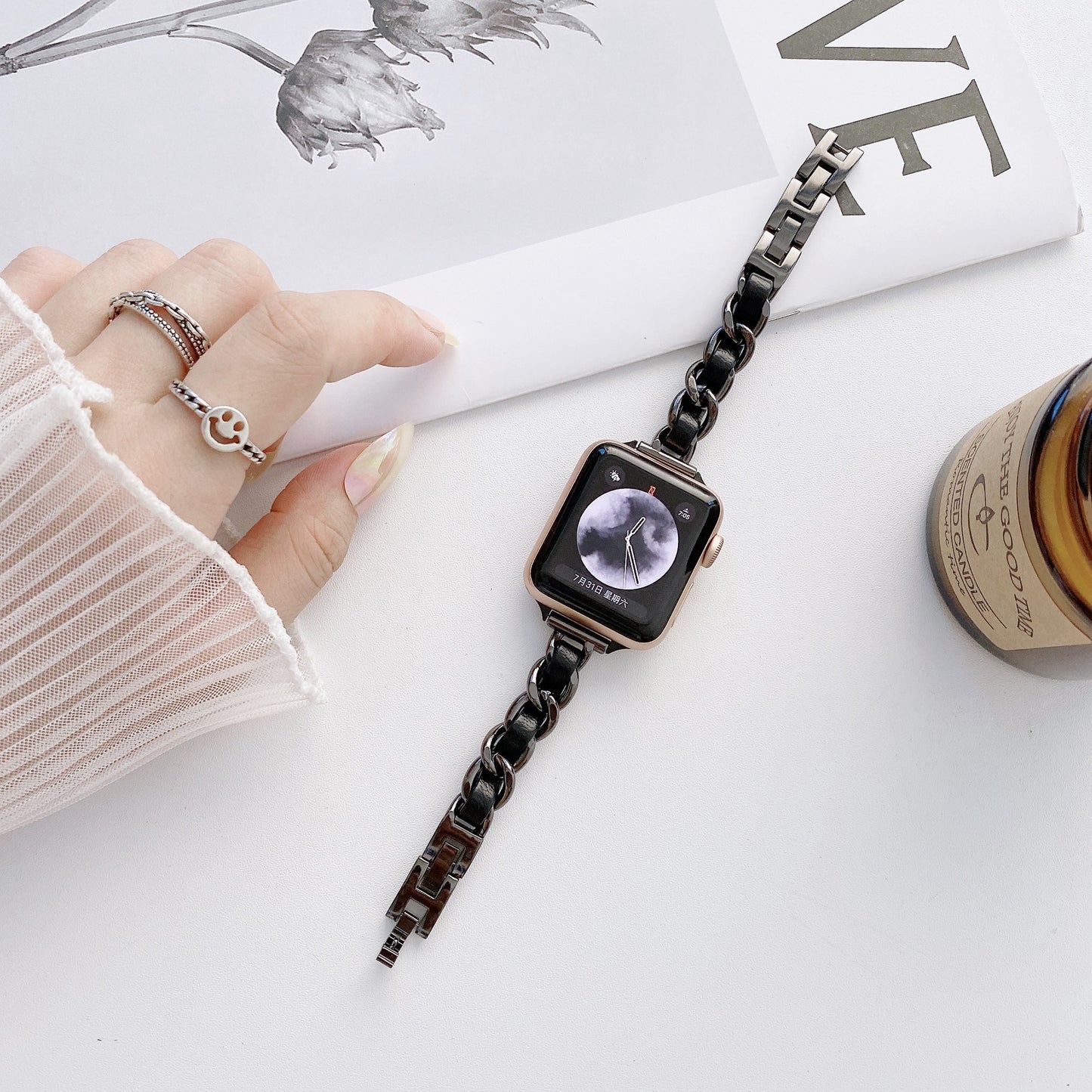 Metal Strap Watch Classic Style Starlight Color Strap