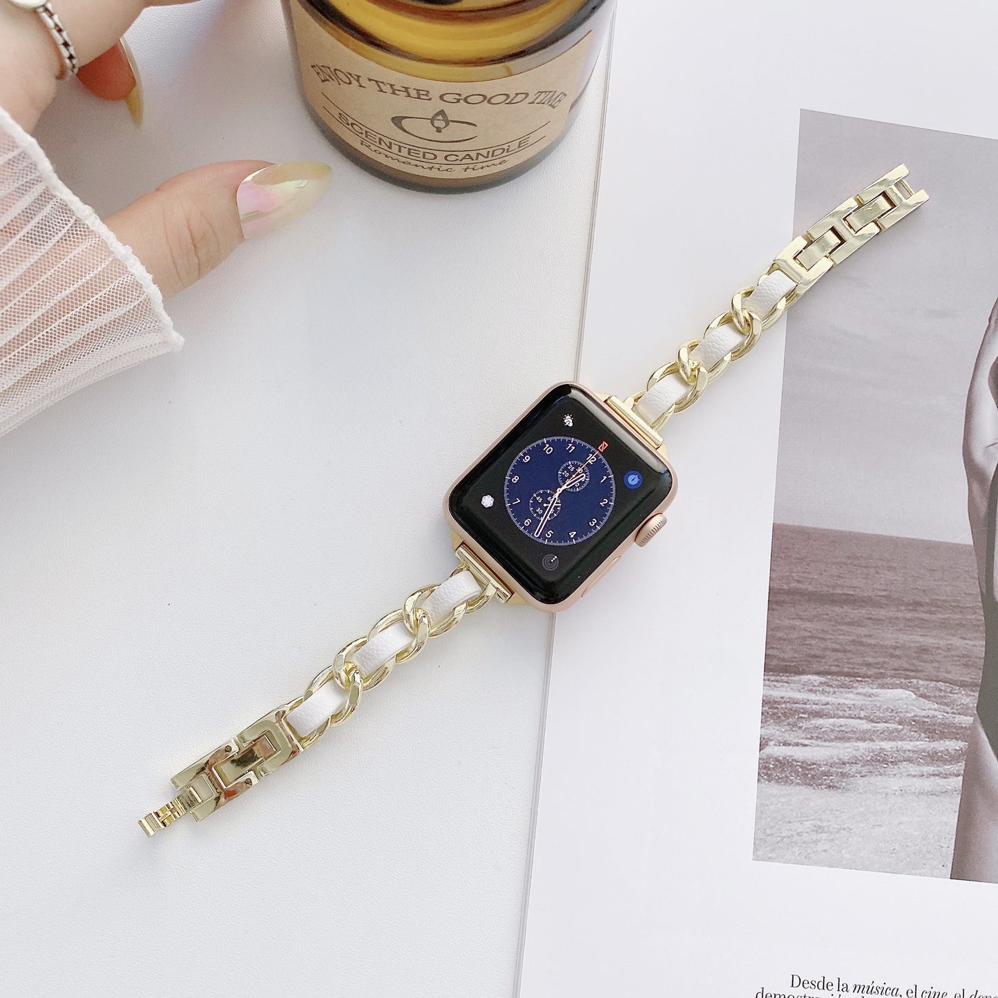 Metal Strap Watch Classic Style Starlight Color Strap