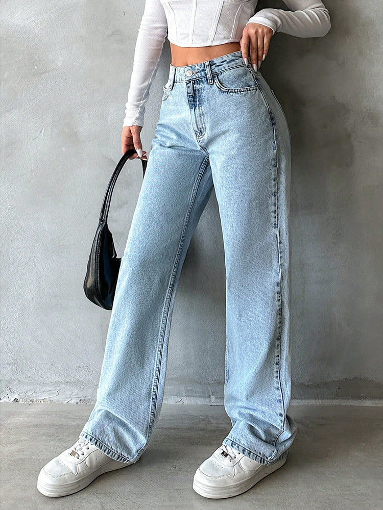 Sweet And Spicy Style High Waist Straight Jeans
