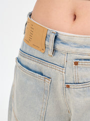 Women's Loose Retro Washed Light Colored Jeans
