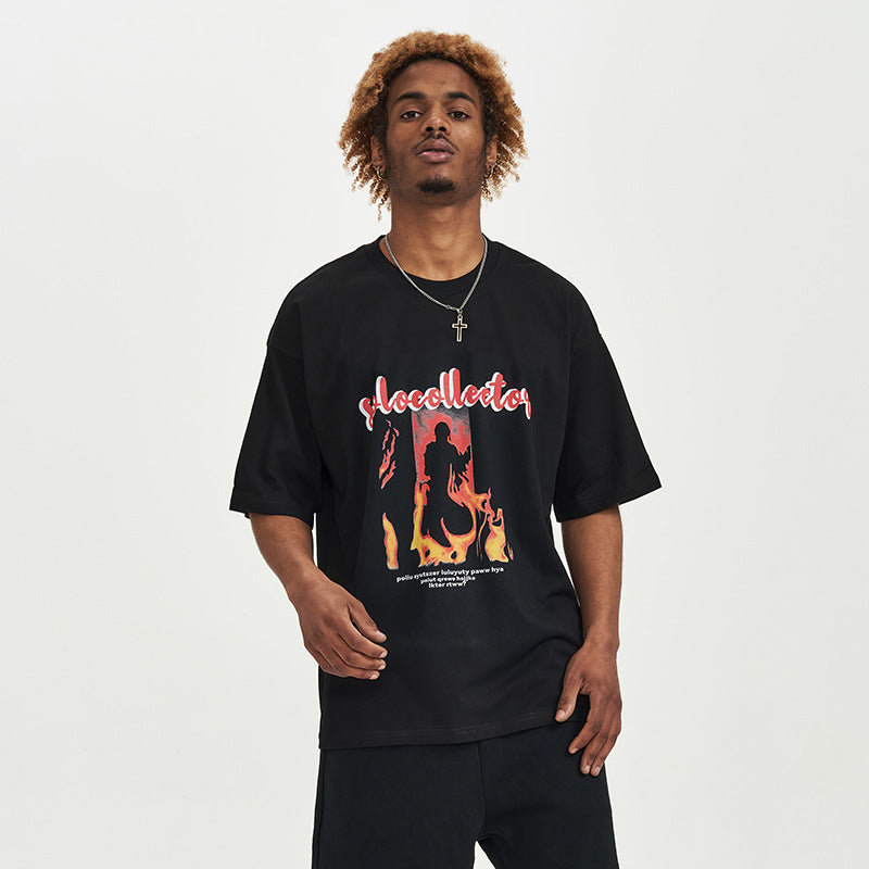 Loose Half Sleeve Fashionable T-shirt Men