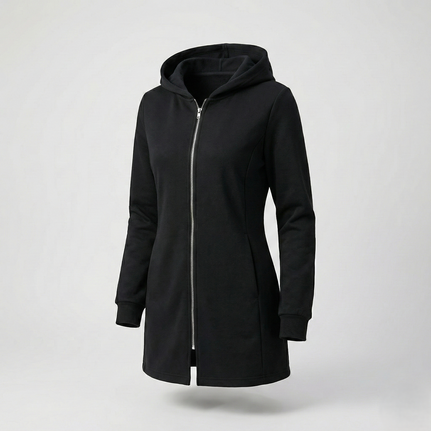 Women'S Elegant Hooded Zip-Up Jacket