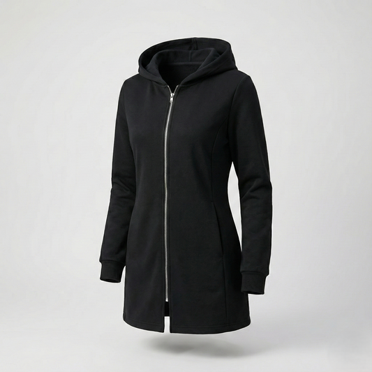 Women'S Elegant Hooded Zip-Up Jacket
