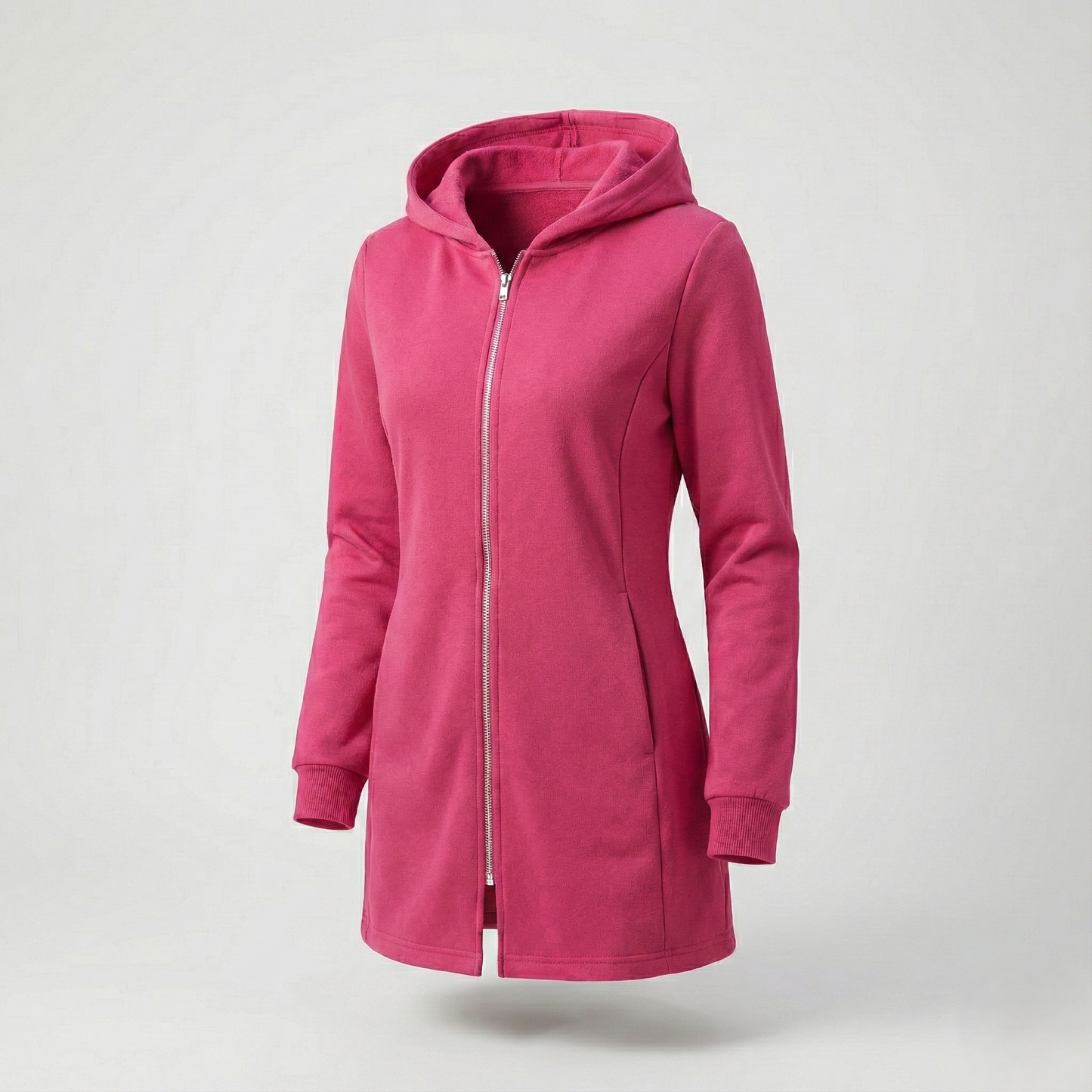 Women'S Elegant Hooded Zip-Up Jacket