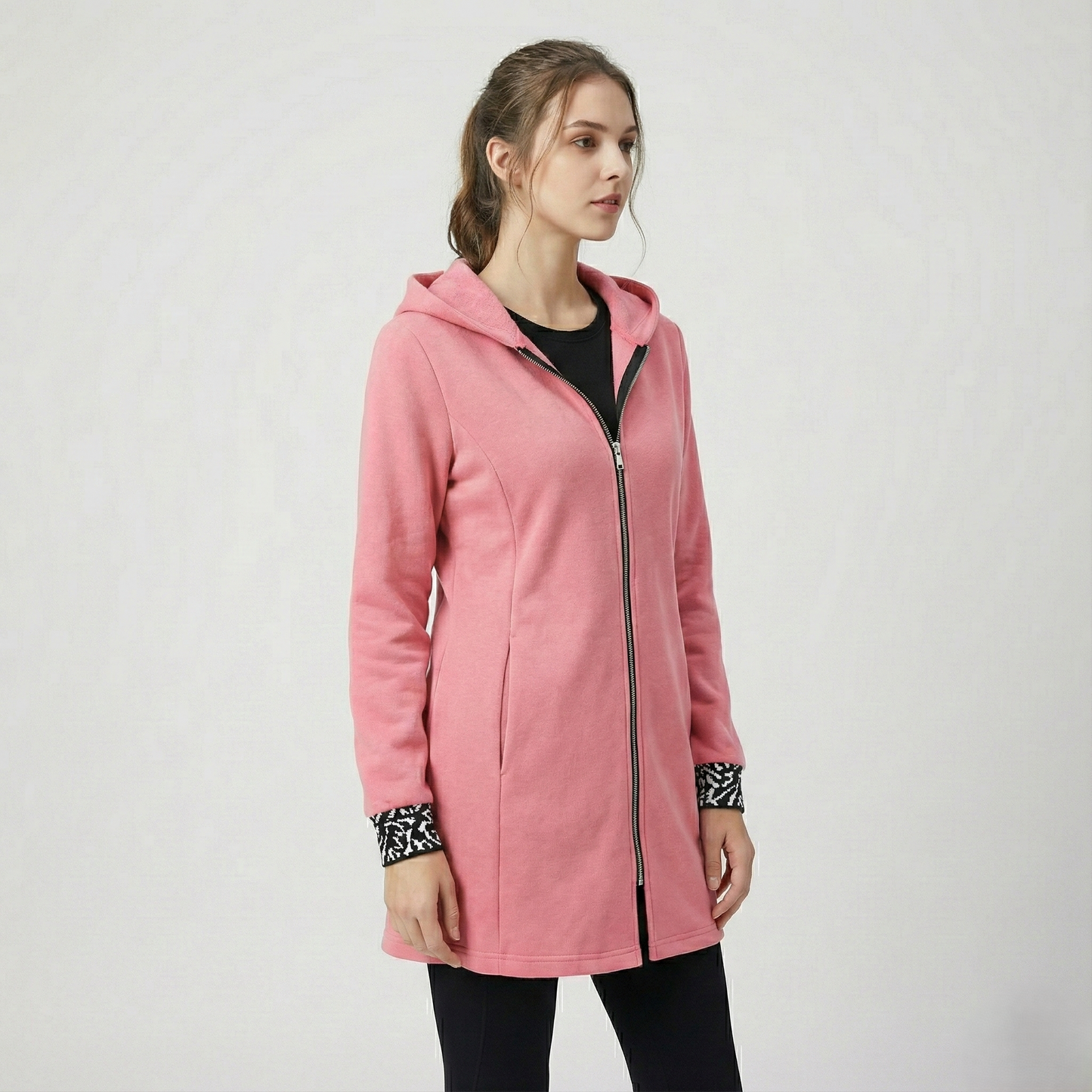 Women'S Elegant Hooded Zip-Up Jacket
