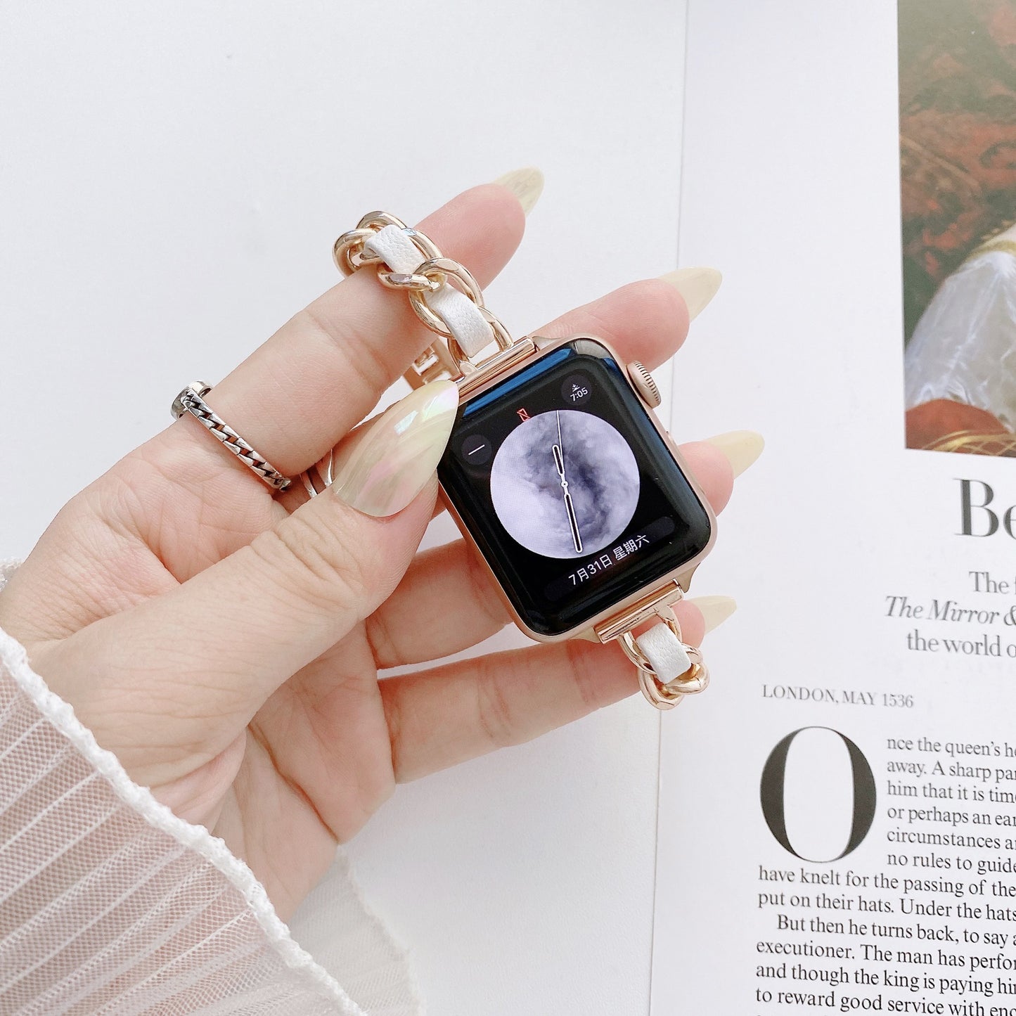 Metal Strap Watch Classic Style Starlight Color Strap