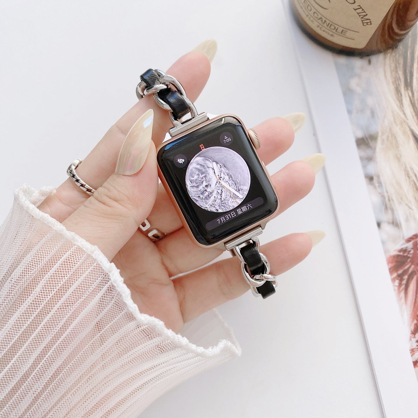 Metal Strap Watch Classic Style Starlight Color Strap