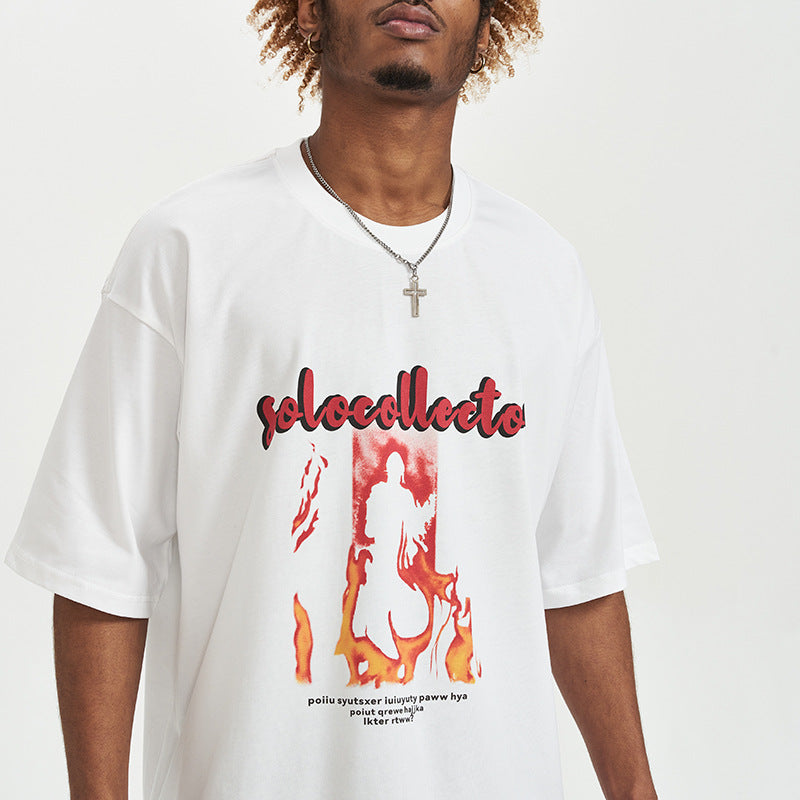 Loose Half Sleeve Fashionable T-shirt Men