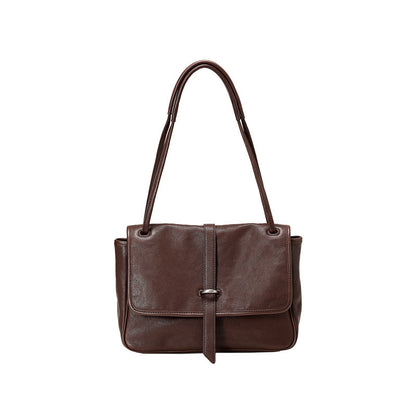 Vegetable-tanned Leather Retro Crossbody Tote Bag